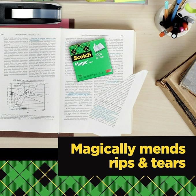 Scotch Magic Tape with Scotch Desktop Dispenser, 6 Rolls of 3/4" x 1000" | Plus