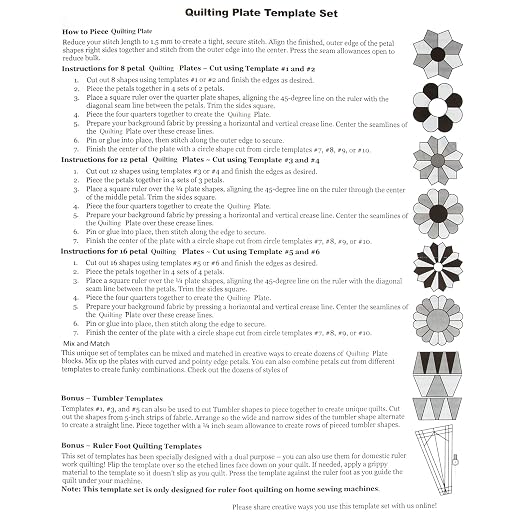 Acrylic Quilting Template Ruler, Design Plate, Patchwork Templates