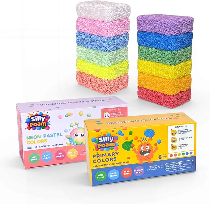 Silly Foam, Creative Modeling Foam Beads, No-Slime No-Mess, Arts & Crafts
