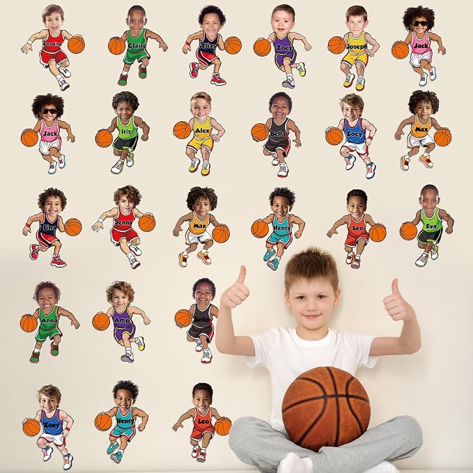 48 Set Basketball Bulletin Board Decors Basketball Players Cutouts Basketballs
