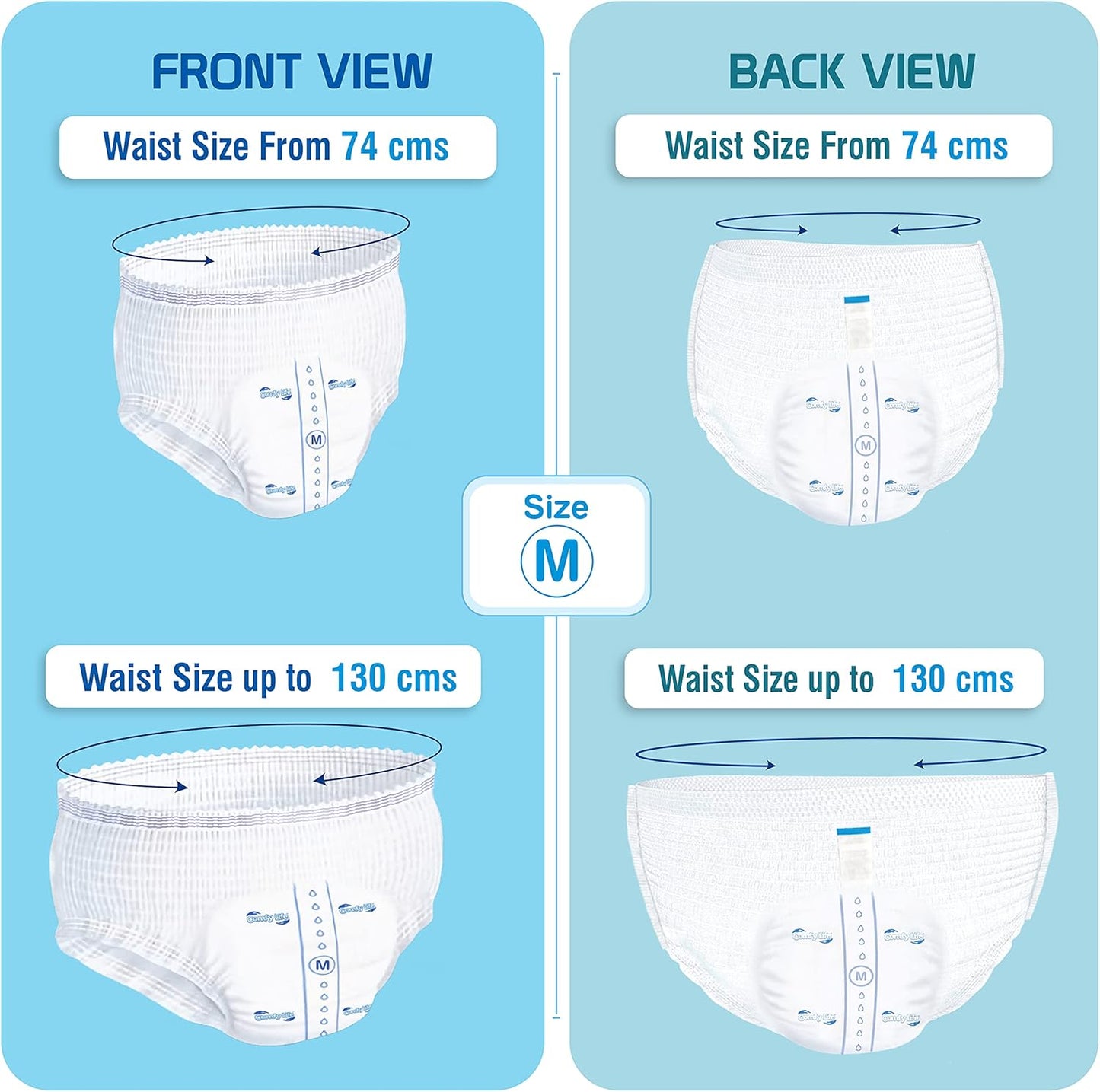 Comfy Life Premium Adult Diaper Incontinence Pull Up Pants – High Absorbency Adult Diapers for Women & Men - Adult Pull Up Nappy Pants for Comfort & Protection - Medium Pack of 12 Pants
