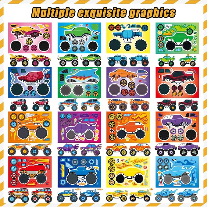 48 Sheets Create Monster Truck of Dreams Stickers, Make Your Own Stickers