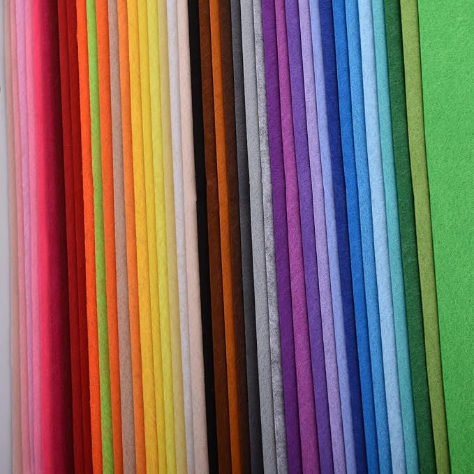 40pcs Coloured Felt Cloth Nonwoven 12 x 12 inches Felt Fabric Sheets DIY Craft