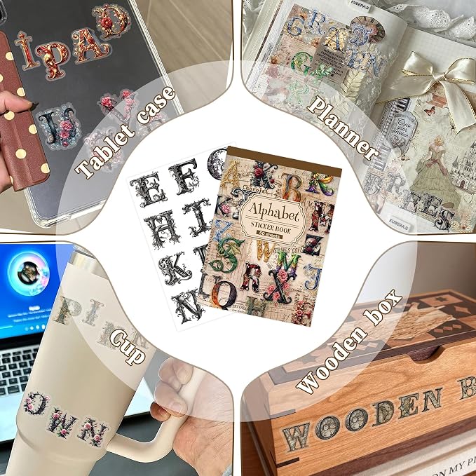Alphabet & Number Stickers, 50 Sheets Vinyl Letters
