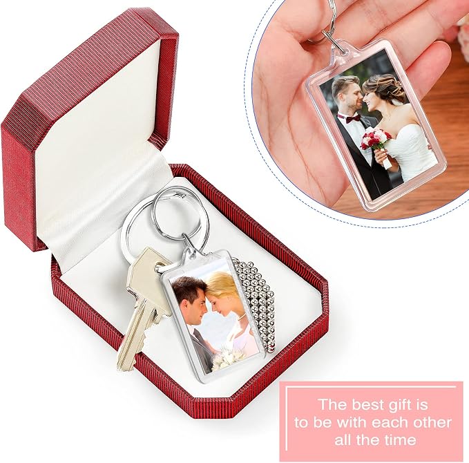 Yaomiao Acrylic Photo Frame Keychain Holder Photo Picture Insert Blank Keyring