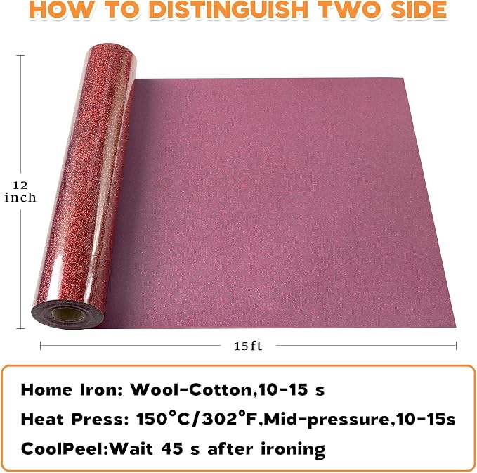 HTVVETUR Glitter Heat Transfer Vinyl