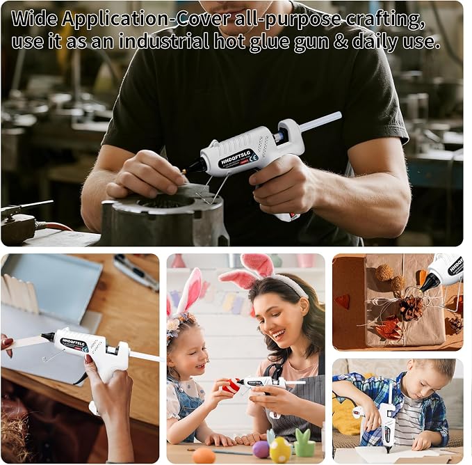 60/120W Full Size Hot Glue Gun Kit, Dual Power Glue Gun