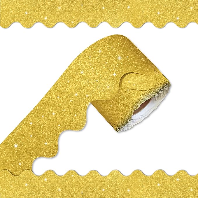 70Ft Shine Bulletin Board Borders，Scalloped Poster Boards Decorations Trim