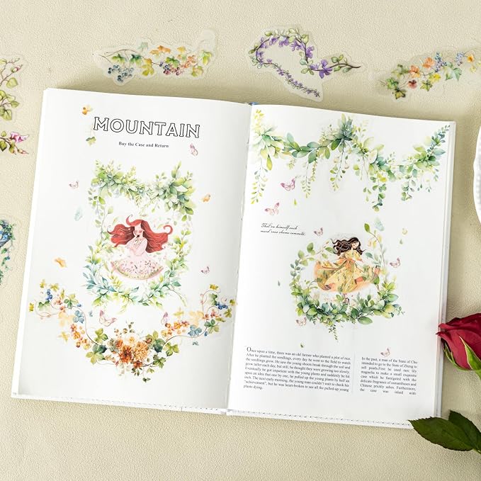 120 Pcs Floral Vine PET Stickers