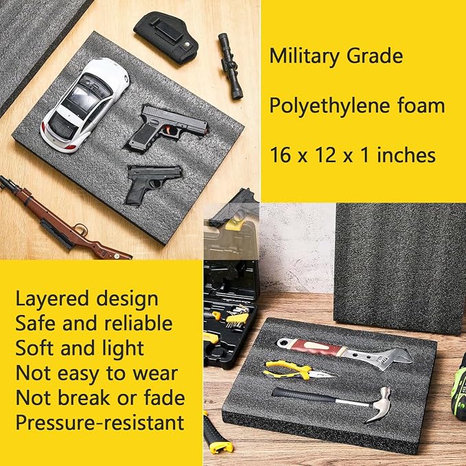 4Pack Customizable Polyethylene Foam Sheets 15.7"X 11.8"X1" Thick Foam Padding