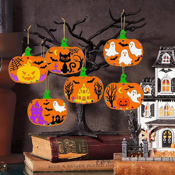 36PCS Wooden Pumpkins Ornaments to Paint Halloween Thanksgiving Decoration