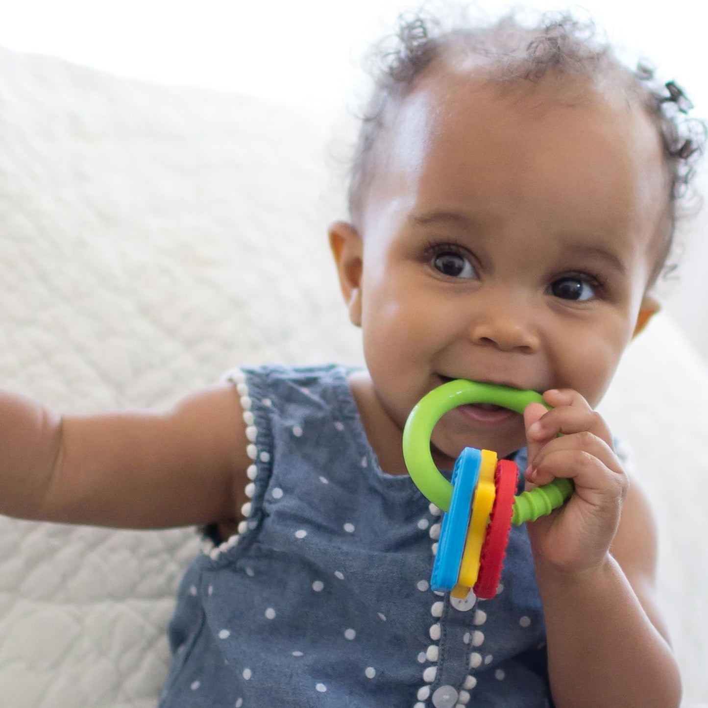 Dr. Brown's Learning Loop Baby Teether Ring, Multiple Shapes and Textures, 100% Silicone, BPA-Free, 3m+