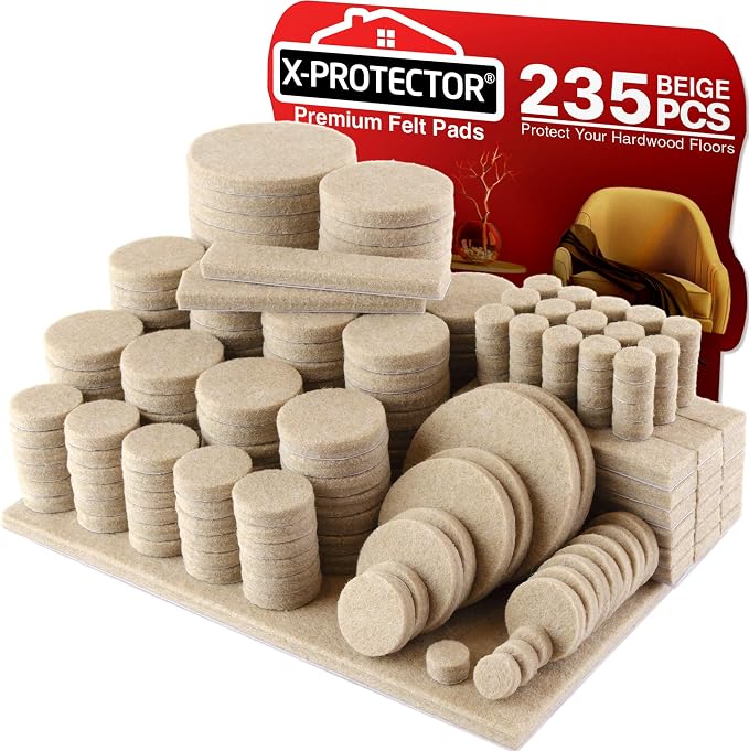 Felt Furniture Pads X-PROTECTOR 235 PCS Premium Furniture Pads