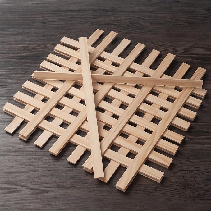 Wooden Dowels for Crafts, Wood Trim Wood Strips Planks Slats for Wall 1/8" ×