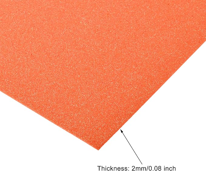 uxcell Orange Shiny EVA Foam Sheets 11 x 8 Inch 2mm Thick
