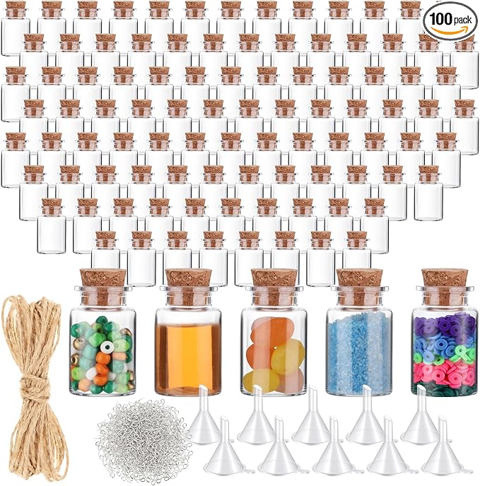 Bokon 100 Packs Mini Plastic Bottles
