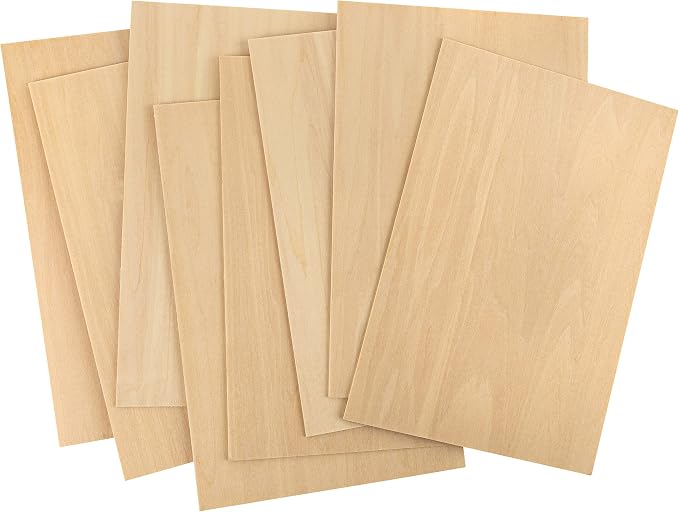 Hammont Basswood Sheets Pack of 8-12"x8" Laser Wood, 1/16 Thin Wood