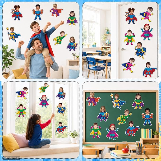 120pcs Super Theme Cutouts Colorful Comic Bulletin Board Decorations Back to