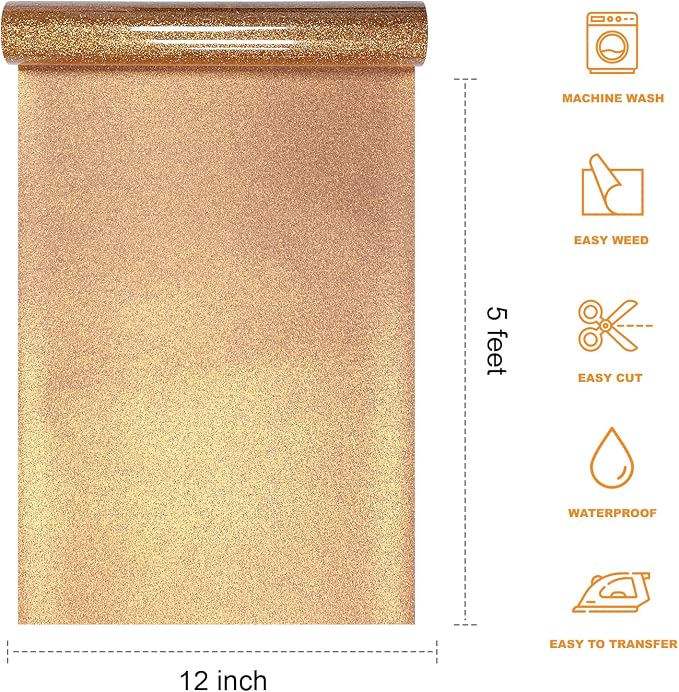 Glitter HTV Heat Transfer Vinyl Rolls