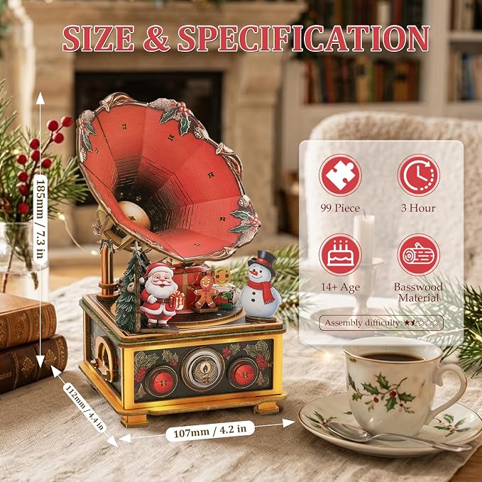 3D Puzzles for Adults Vintage Gramophone Music Box
