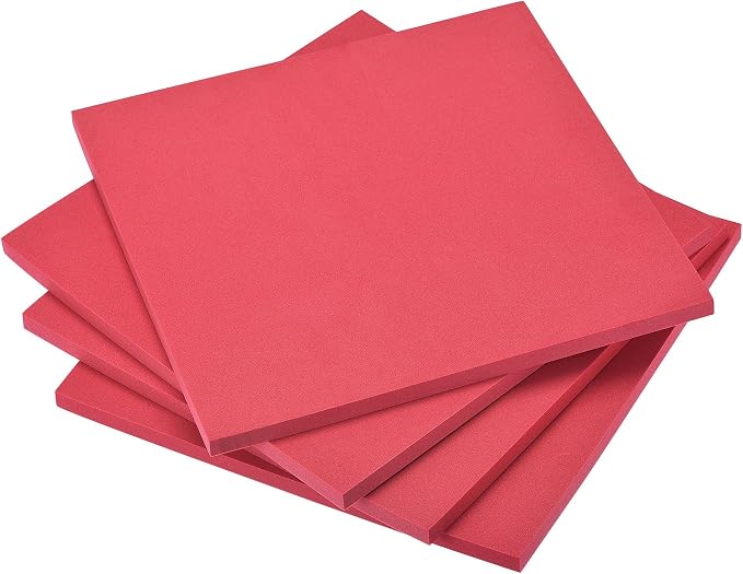 uxcell Red EVA Foam Sheets 10 x 10 Inch 10mm Thickness