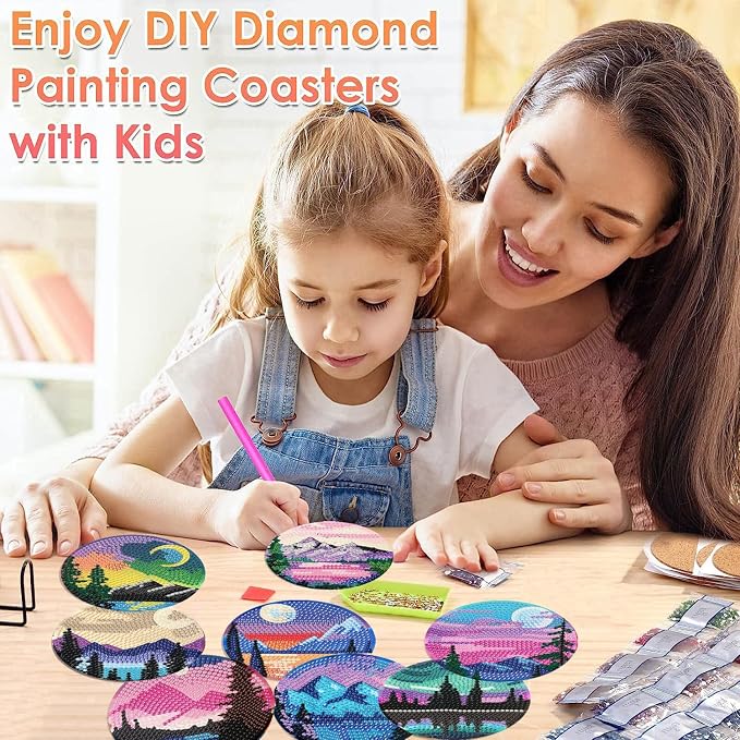 ijbnhd Sunsets Diamond Painting Coasters Kits, 4X4inch | Diamond Art Coasters