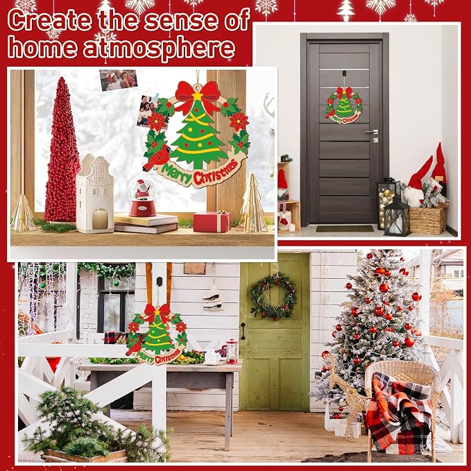 Paintable Christmas Ornaments 3 Sets, Wooden Ornaments to Paint, Unifished