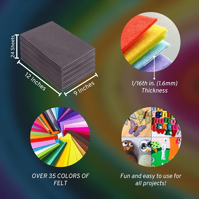 FabricLA Acrylic Felt Sheets for Crafts