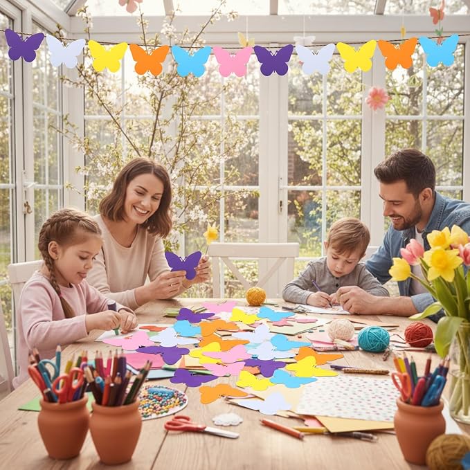 Ireer 48 Pcs Large Foam Butterfly Cutouts 6 Inch Colorful Spring Bulletin Board