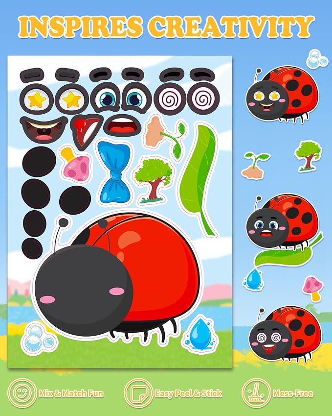 Aowplc Spring Make-a-Face Stickers