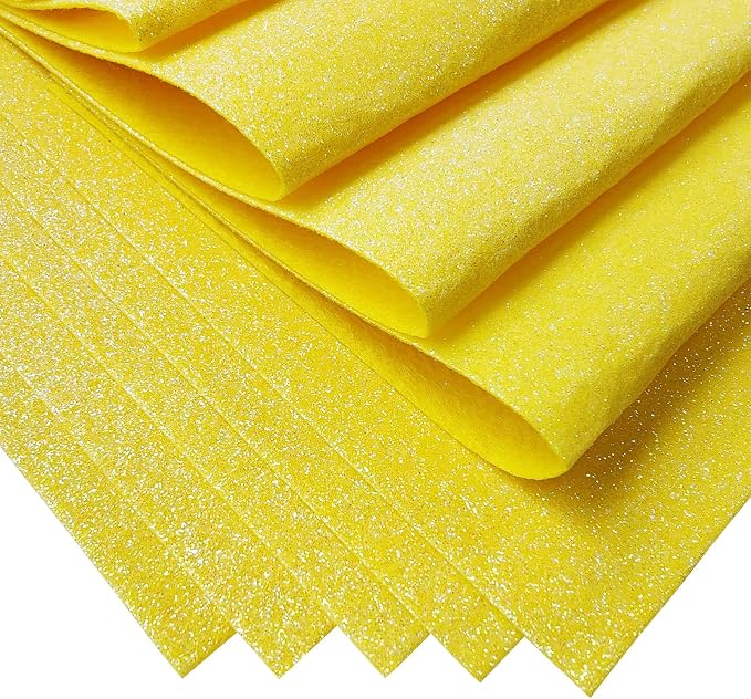 Jtnohx Glitter Felt Fabric, 8 x12 inches Felt Square Glitter