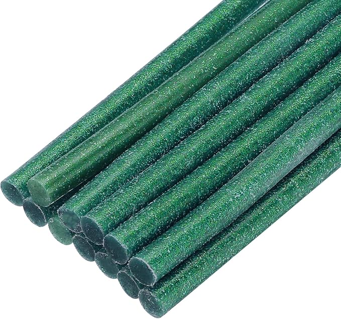 uxcell Mini Hot Glue Sticks for Glue Gun 7mm x 100mm Glitter Dark Green 12pcs