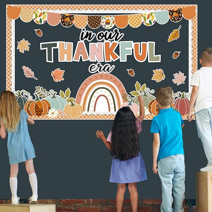Thanksgiving Pumpkin Bulletin Board Decorations Fall Classroom Decors Leaves