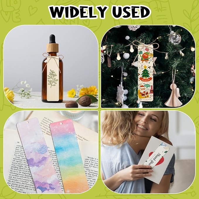 120 PCS Wood Blank Bookmarks Set