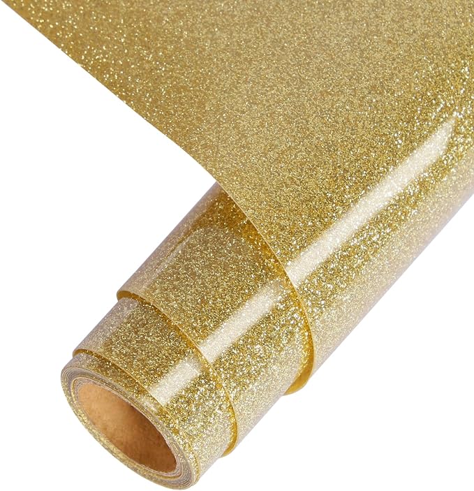 TORC Champagne Glitter HTV Heat Transfer Vinyl Roll 12 inch x 5 ft Iron on Vinyl