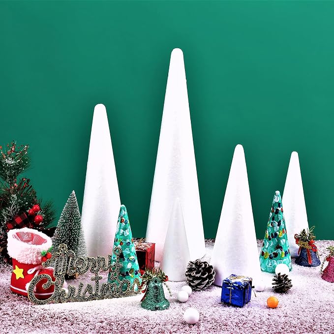 FFchuanhe 20-Pack Craft Foam Cones, Foam Tree Cones,
