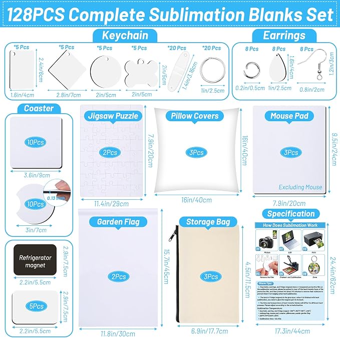 Modacraft 128-Piece Sublimation Blanks Kit