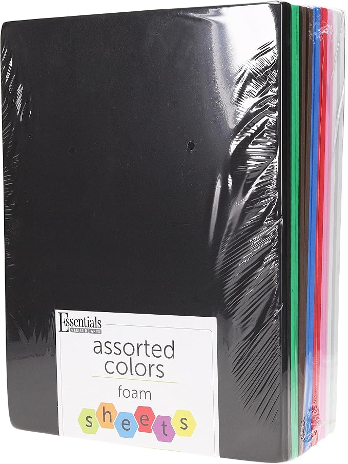 Essentials by Leisure Arts Foam Sheets 9 x 12 Assorted, DIY Art Projects
