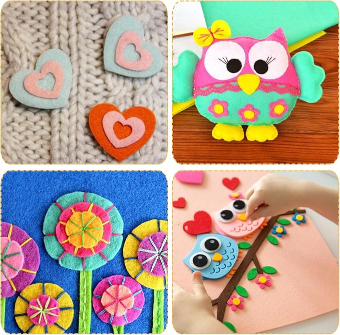 Felt Sheets for Crafts 9PCS 11.8 * 7.9in Wool Stiff Felt Sheets Soft Fabric