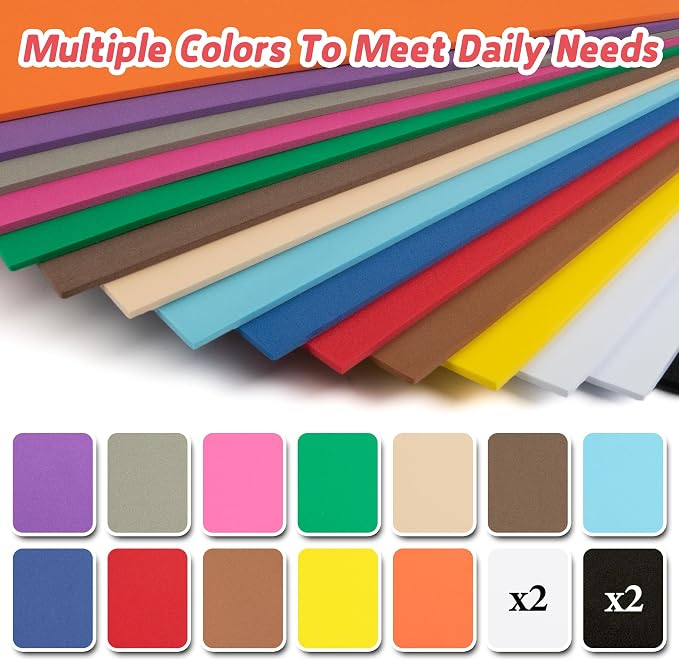 Funria 3mm Embroidery Puffy Foam 9" x 12"16Pcs EVA Foam Sheets