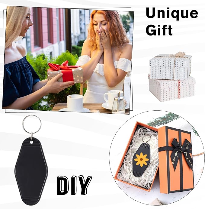 Yoption 50pcs Blank Motel Keychain Bulk