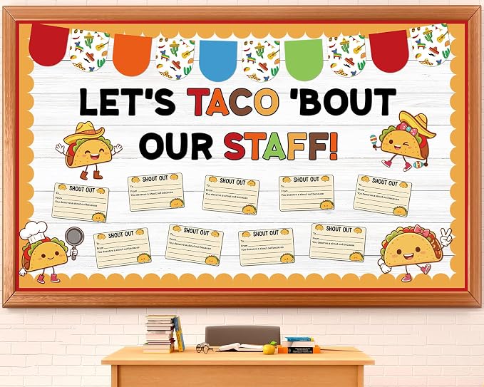 Staff Shout Out Bulletin Board Set Taco Staff Shout Outs Decorations Cute Taco