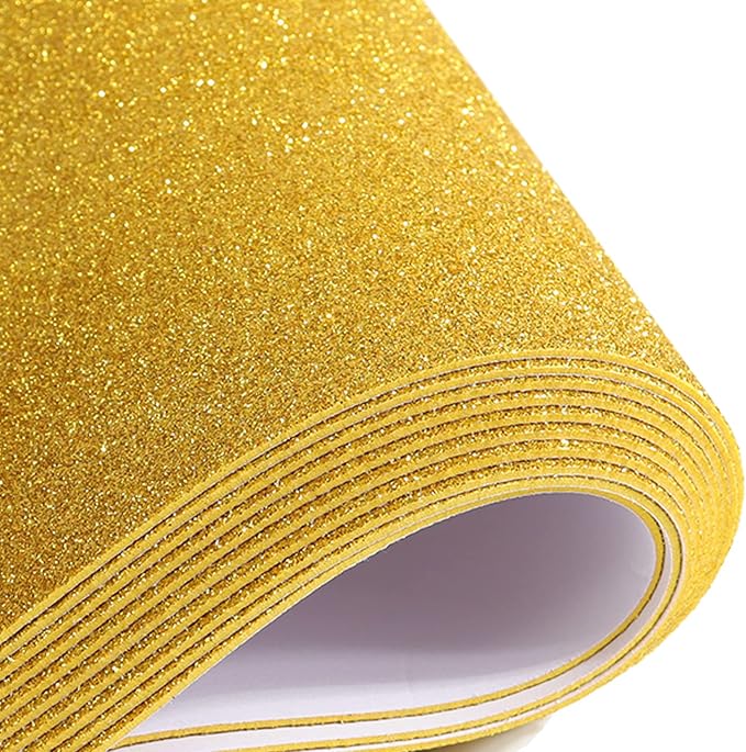 10 Sheets Glitter Paper Sheet for Crafts, A4 Cardstock Self-adhesive Paper for