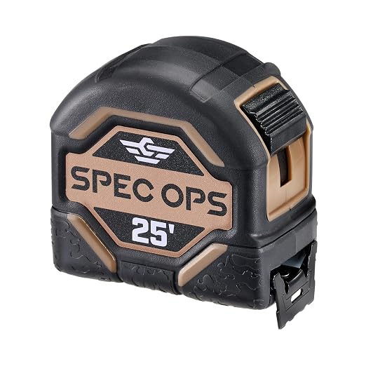 Spec Ops Tools 25-Foot Tape Measure, Military-Grade Composite Case, 3% Donated