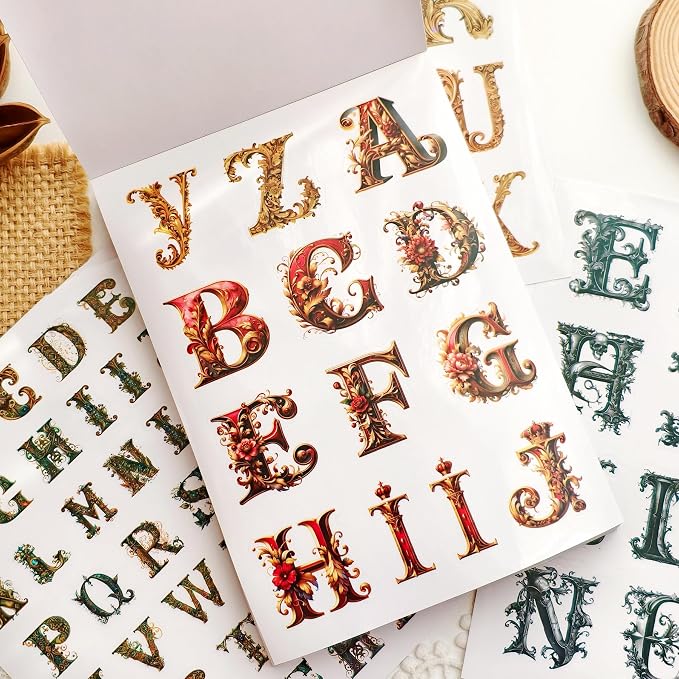 Alphabet & Number Stickers, 50 Sheets Vinyl Letters