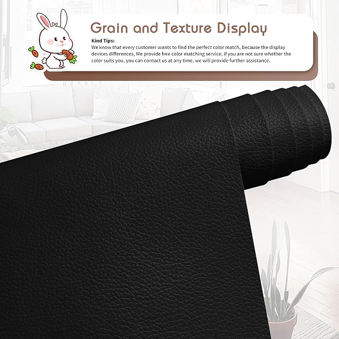 KING MOUNTAIN Leather Repair Patch, 16 x 60 Inches self Adhesive Leather Repair