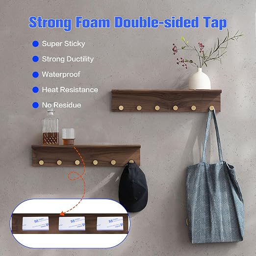White Double Sided Adhesive Pads, Heavy Duty Mounting Tape, Super-Sticky Black