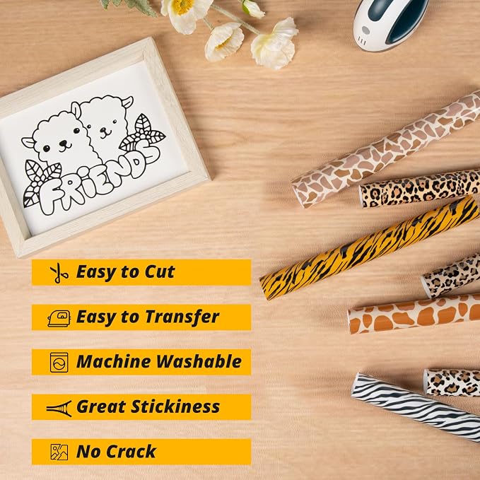 HTVRONT Leopard Heat Transfer Vinyl