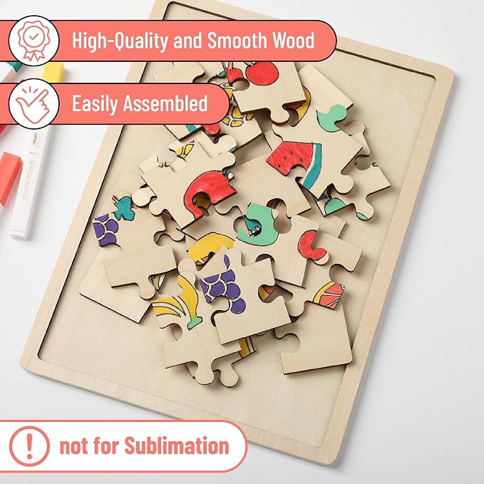 Mr. Pen- Blank Wooden Puzzle, 24 Pieces, 11.8" x 8.8" | Wooden Blank Puzzles to