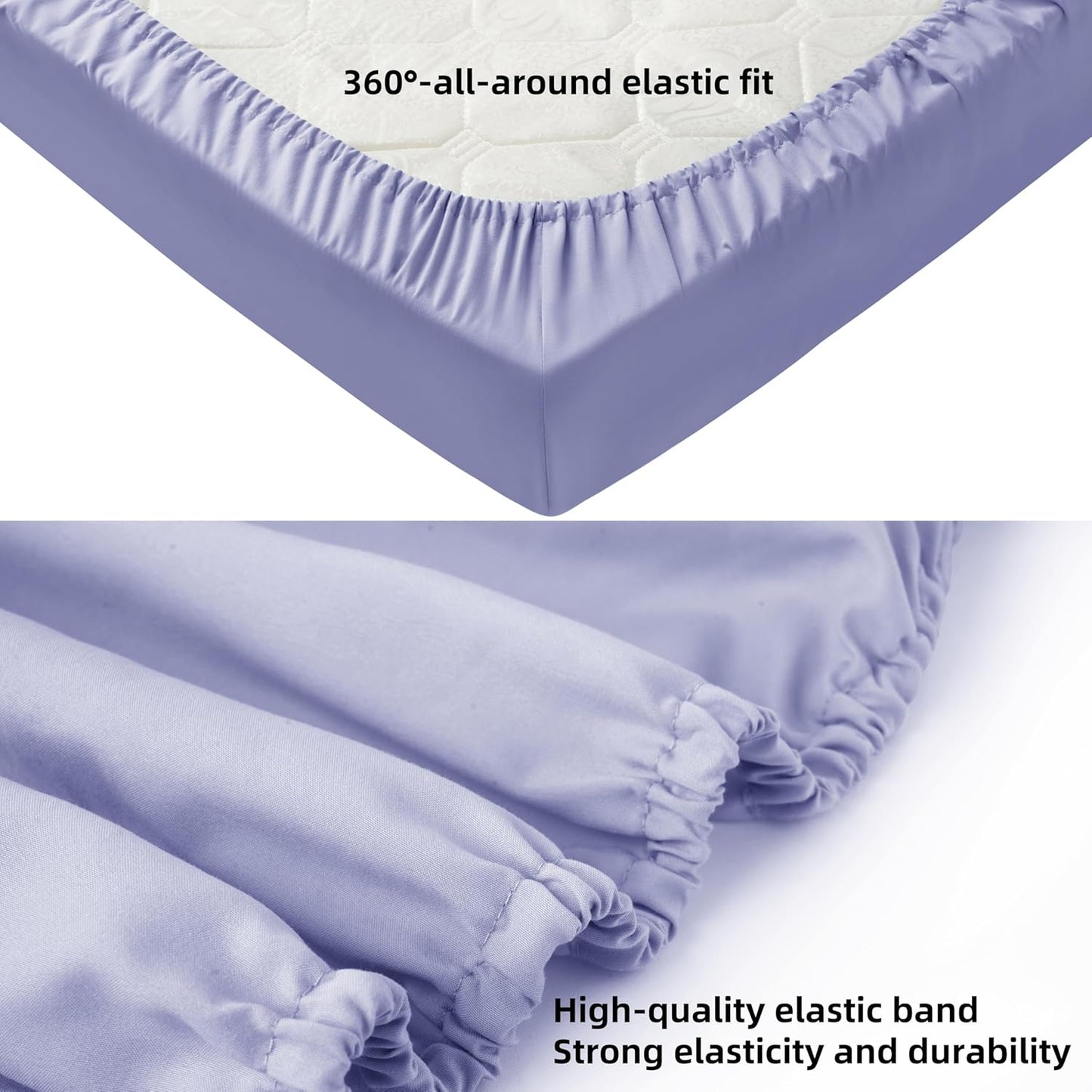 HBHLFZ Crib Sheets for Boys, Girls, 28x52 Inch Fitted Crib Sheet - 8 Inch Deep Pocketed Fixed Sheet - Soft and Comfortable Microfibre - Fits Standard cot and Toddler mattresses, Light Purple
